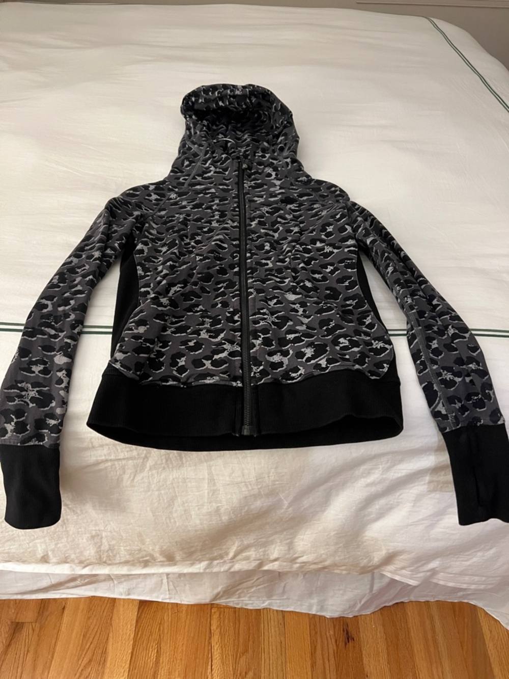 lululemon athletica Black & Gray Hooded Zip Jacket